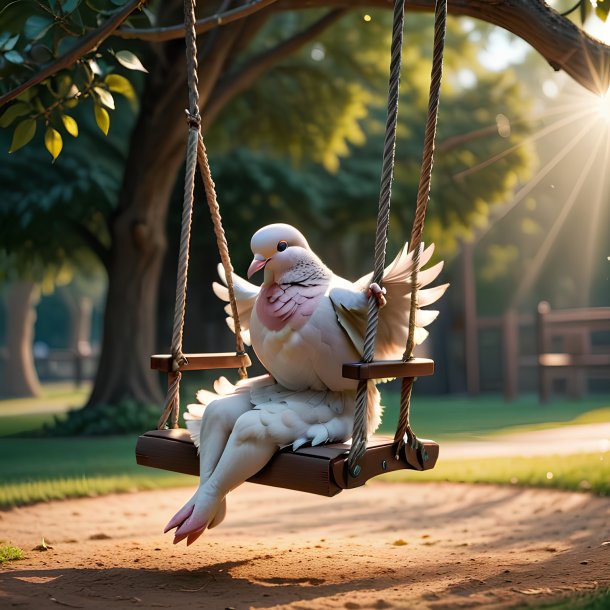 Picture of a swinging on a swing dove