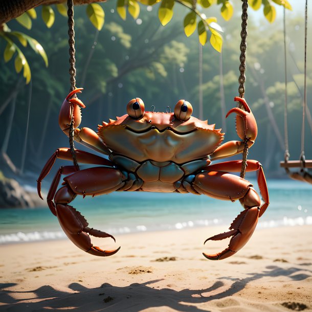 Picture of a swinging on a swing crab