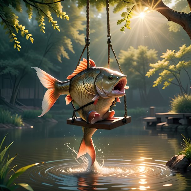 Picture of a swinging on a swing carp