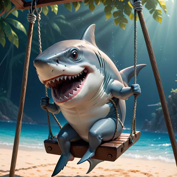 Picture of a swinging on a swing shark