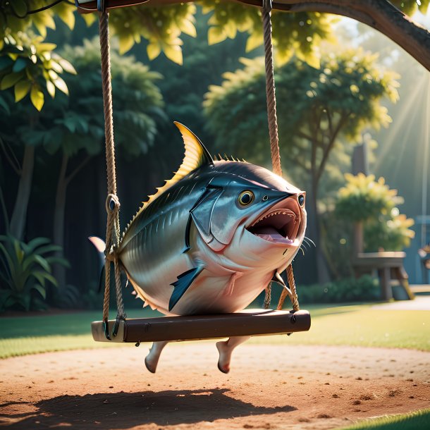 Picture of a swinging on a swing tuna