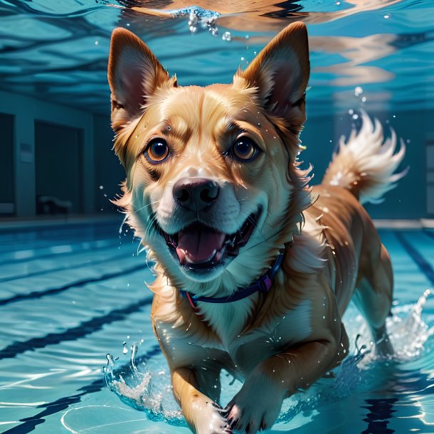 Picture of a swimming dog
