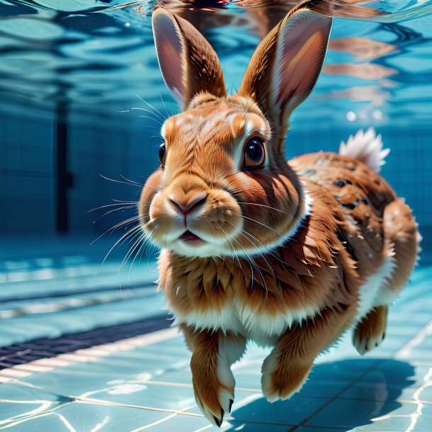 Foto de un conejo nadando