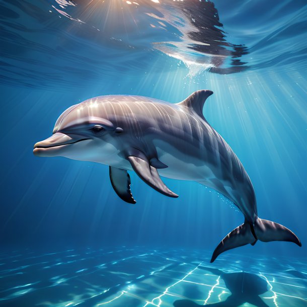 Picture of a swimming dolphin