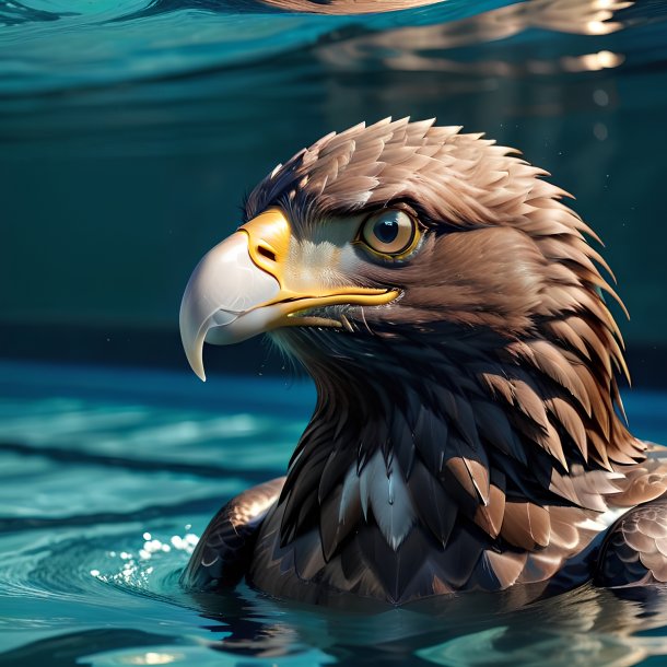 Foto de un águila nadadora