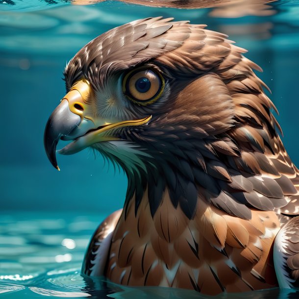 Picture of a swimming hawk