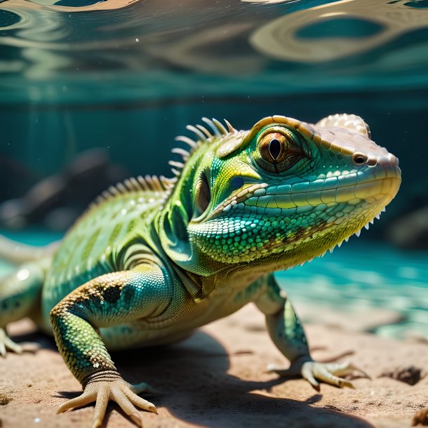 Picture of a swimming lizard