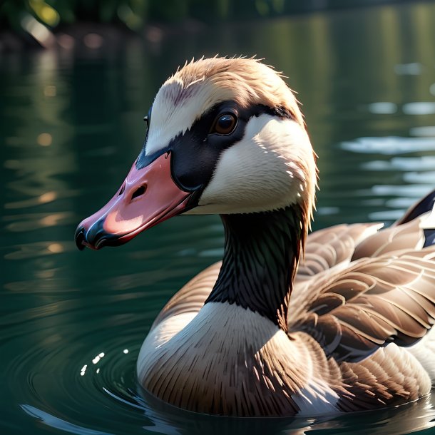 Picture of a swimming goose