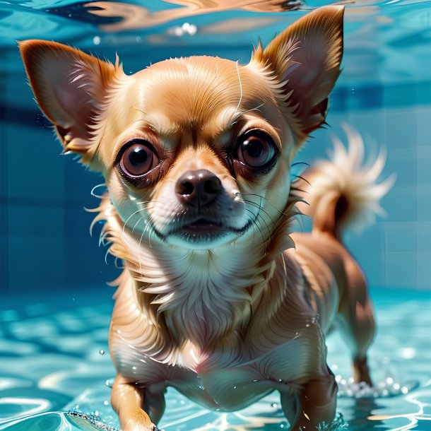 Picture of a swimming chihuahua