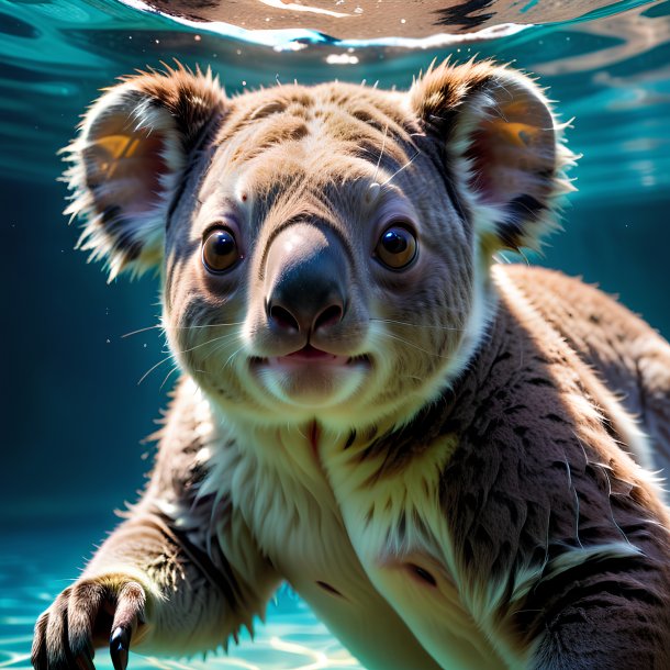 Picture of a swimming koala