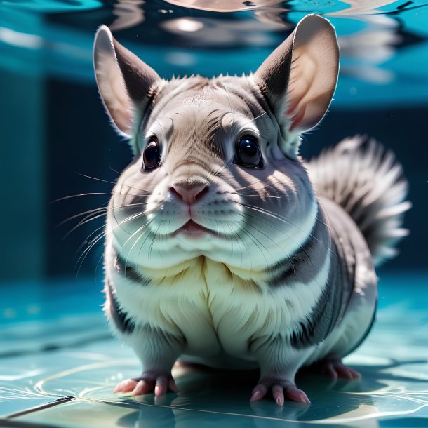 Picture of a swimming chinchillas