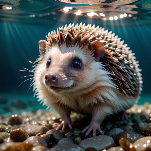 Picture of a swimming hedgehog