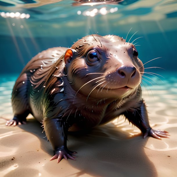 Picture of a swimming mole