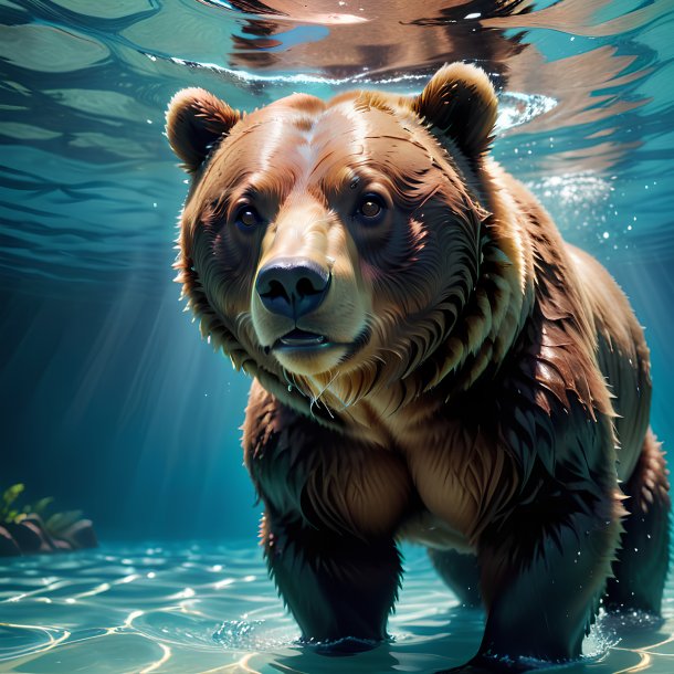 Picture of a swimming bear