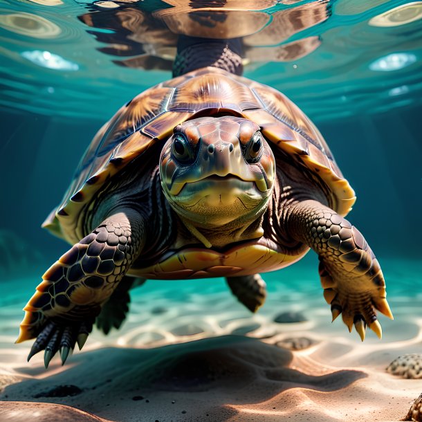 Picture of a swimming tortoise