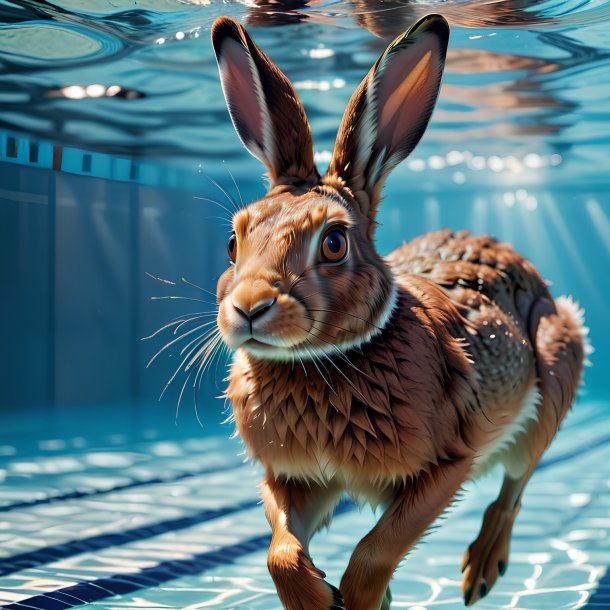 Picture of a swimming hare