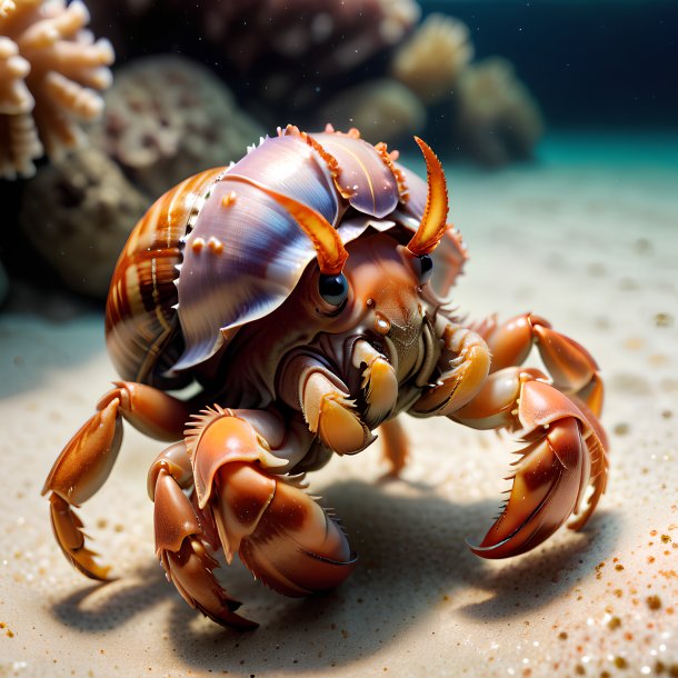 Picture of a swimming hermit crab