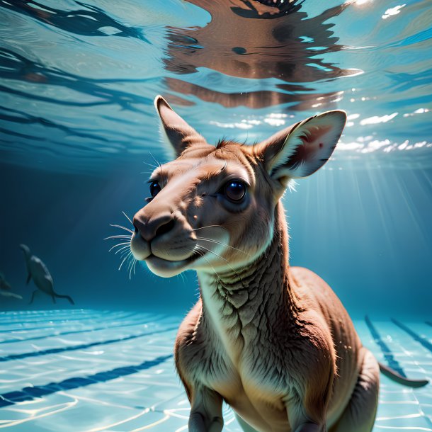 Picture of a swimming kangaroo