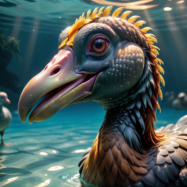 Picture of a swimming dodo