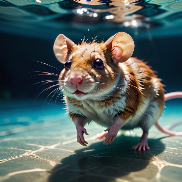 Picture of a swimming mouse