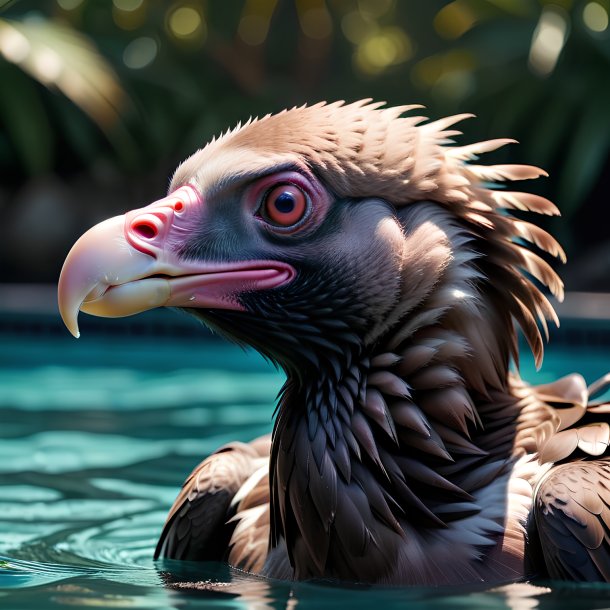 Picture of a swimming vulture