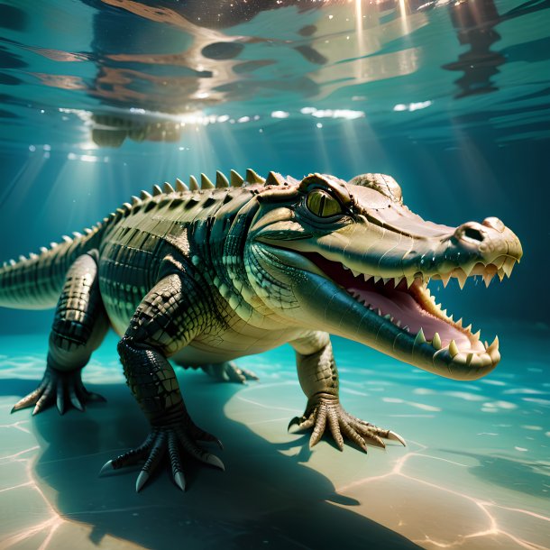 Picture of a swimming crocodile