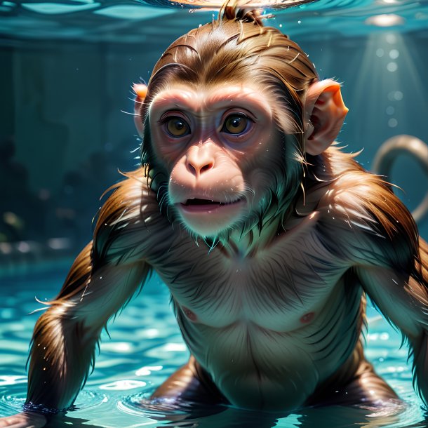 Picture of a swimming monkey