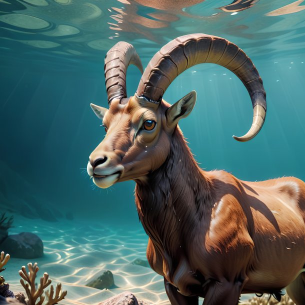 Рисунок плавательного ibex