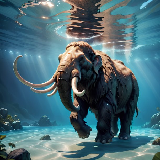 Picture of a swimming mammoth