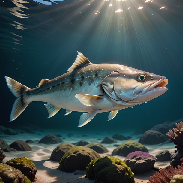 Picture of a swimming haddock