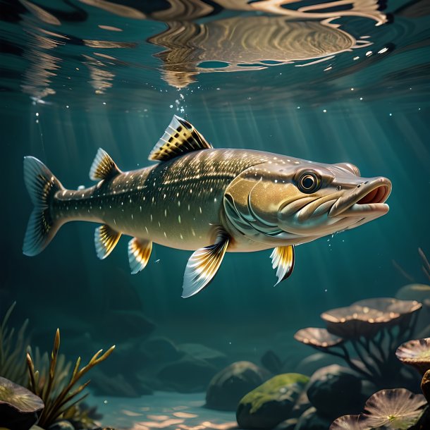 Picture of a swimming pike