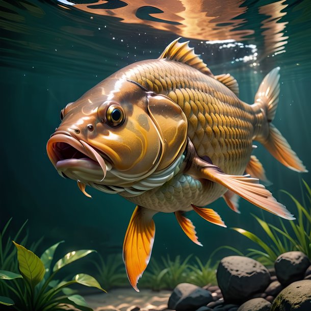 Picture of a swimming carp