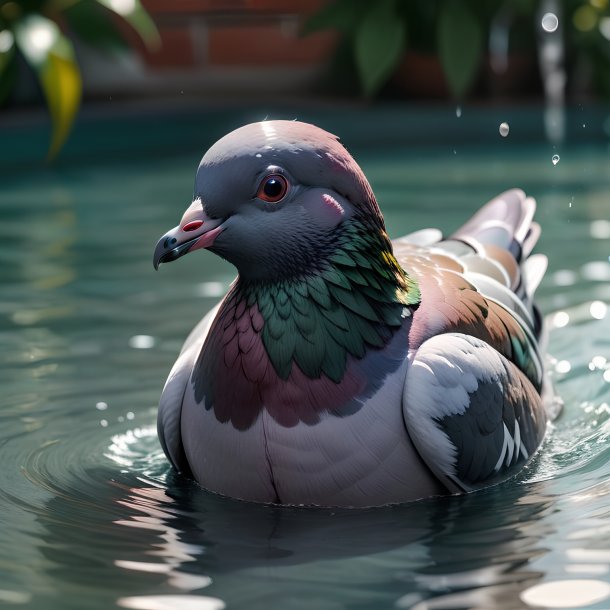 Picture of a drowning pigeon