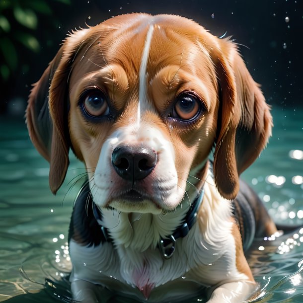 Picture of a drowning beagle