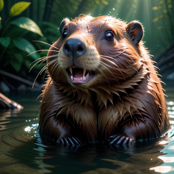 Picture of a drowning beaver