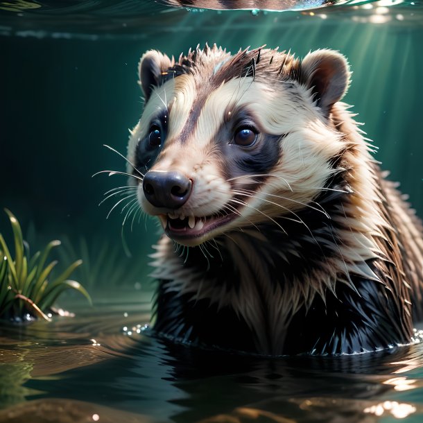 Picture of a drowning badger