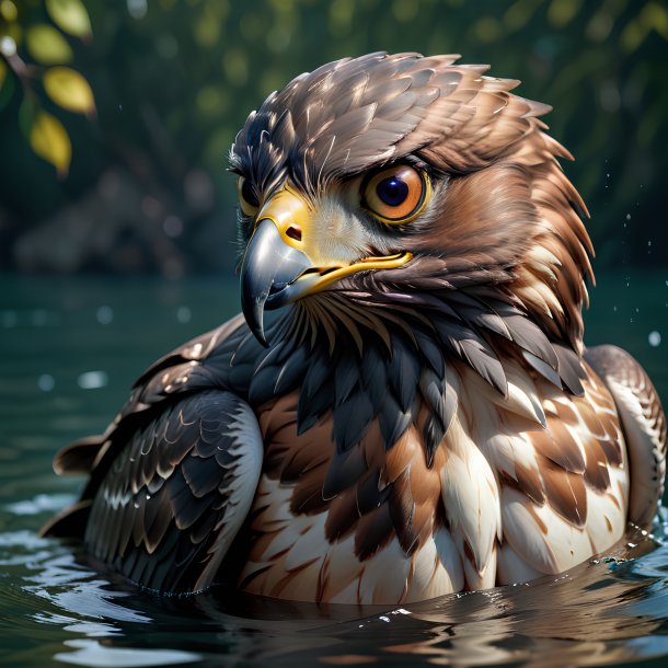 Picture of a drowning hawk