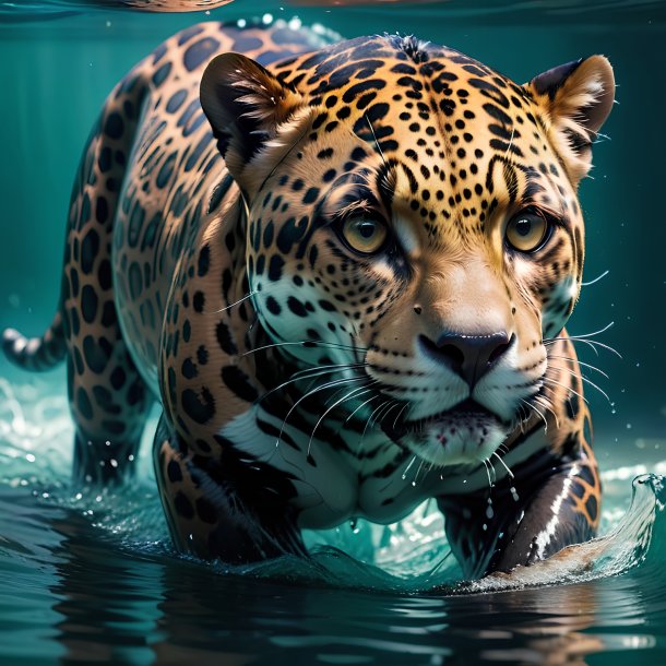 Photo d'un jaguar noyé