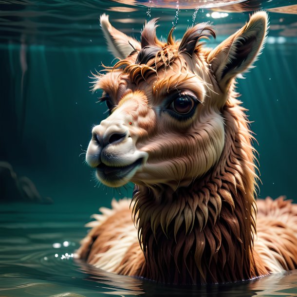 Picture of a drowning llama