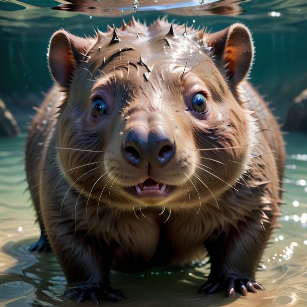 Picture of a drowning wombat