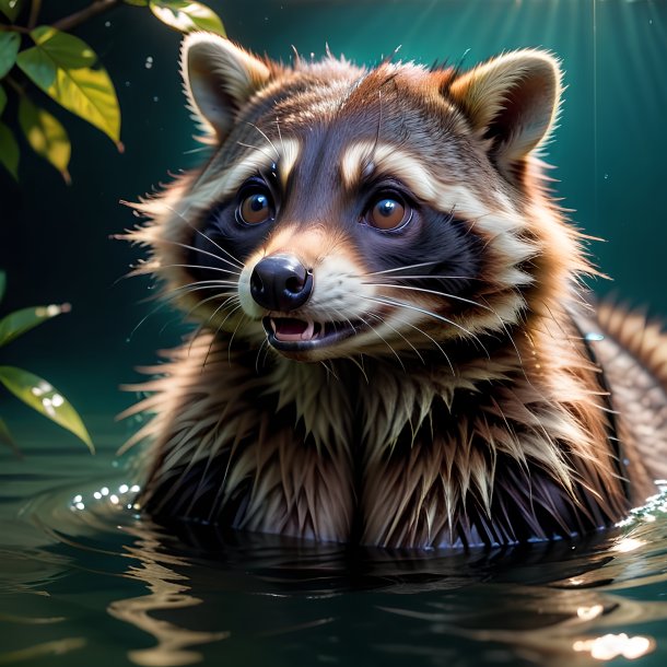 Picture of a drowning raccoon