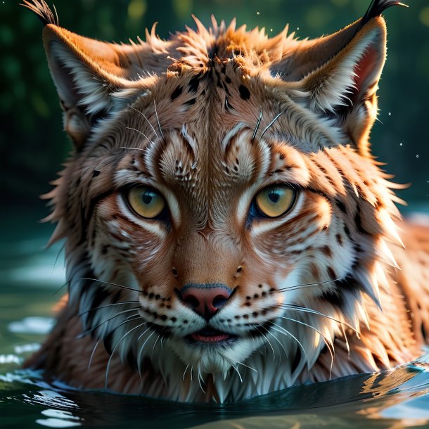 Picture of a drowning lynx