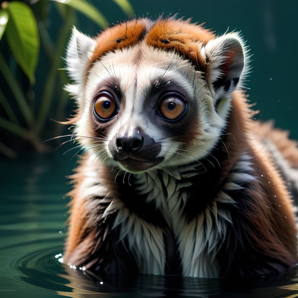 Picture of a drowning lemur