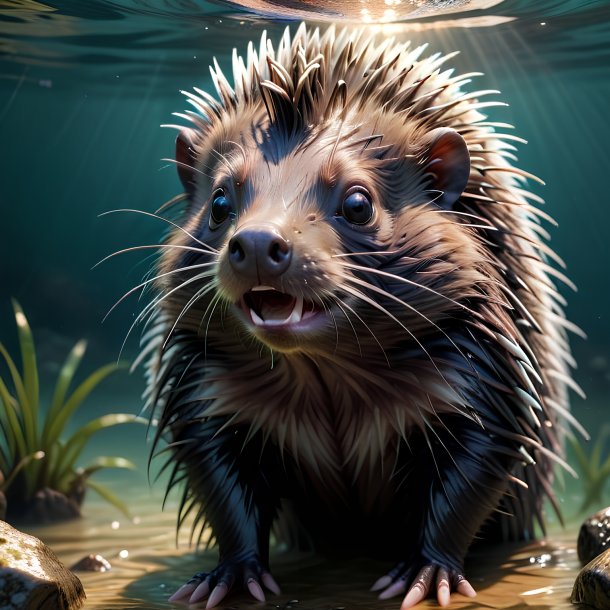 Imagem de um porcupine afogamento