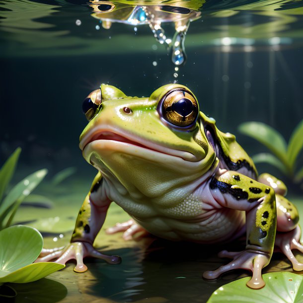 Imagem de um sapo afogando-se