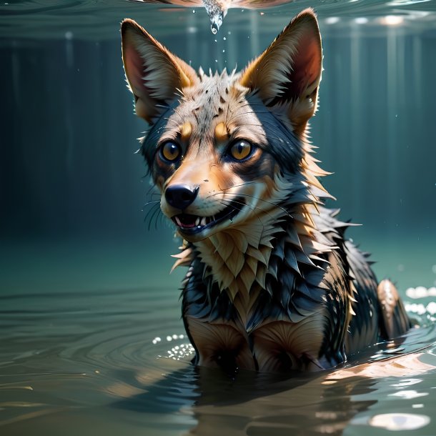 Picture of a drowning jackal