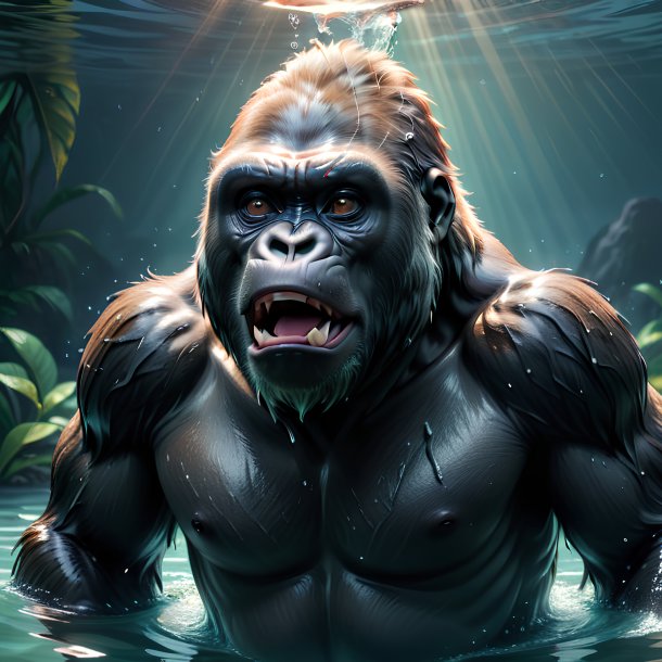 Picture of a drowning gorilla