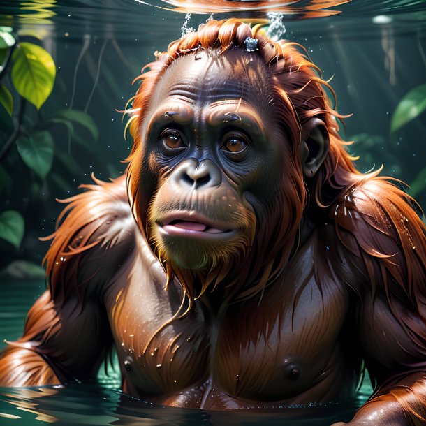 Picture of a drowning orangutan