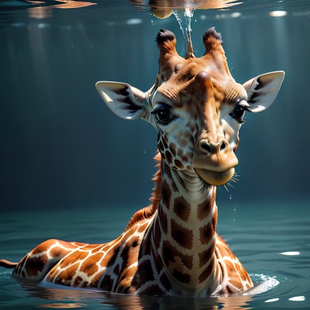 Photo d'une girafe noyante