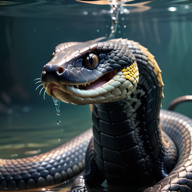 Foto de una cobra ahogada